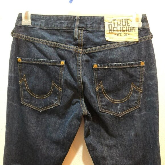 True Religion Avery Womens Size 26 Dark Wash Pockets Straight Leg Denim Jeans - Picture 9 of 15